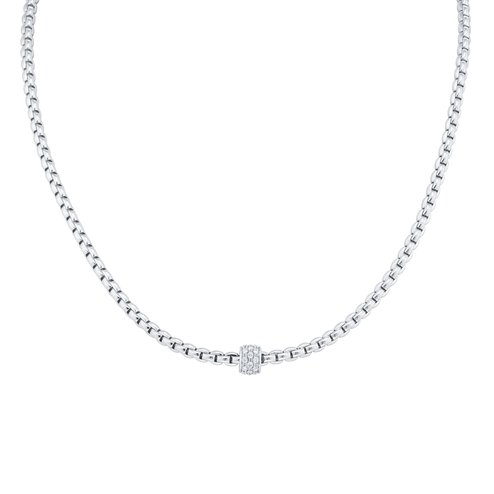 18ct White Gold EKA Tiny 0.19cttw Diamond Necklace