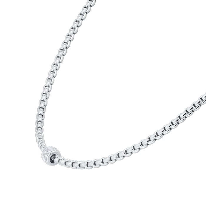 FOPE 18ct White Gold EKA Tiny 0.19cttw Diamond Necklace