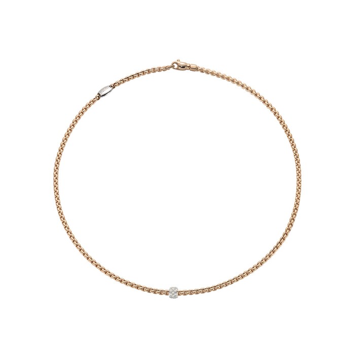 FOPE 18ct Rose & White Gold EKA Tiny Necklace