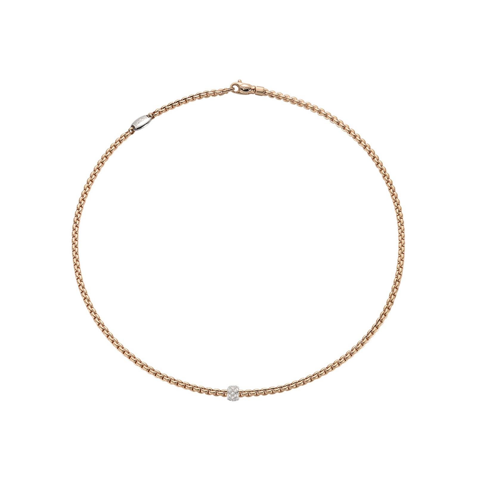 FOPE 18ct Rose & White Gold EKA Tiny Necklace