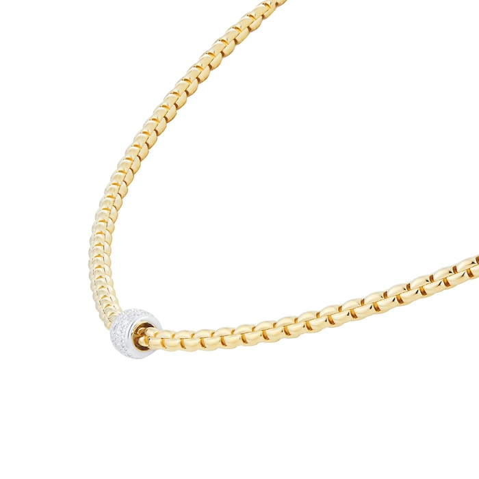 FOPE 18ct Yellow & White Gold EKA Tiny 0.19cttw Diamond Necklace