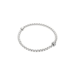 FOPE 18ct White Gold Eka Flex'it 0.20ct Diamond Bracelet