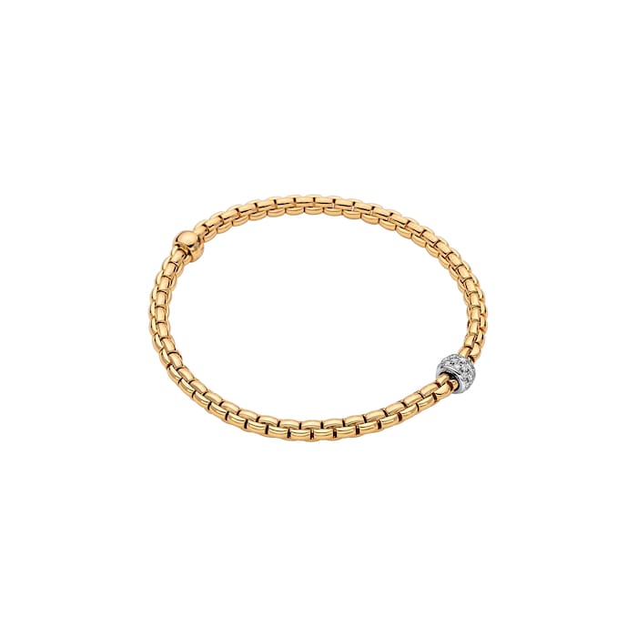 FOPE 18ct Yellow & White Gold EKA Tiny 0.20cttw Diamond Bracelet