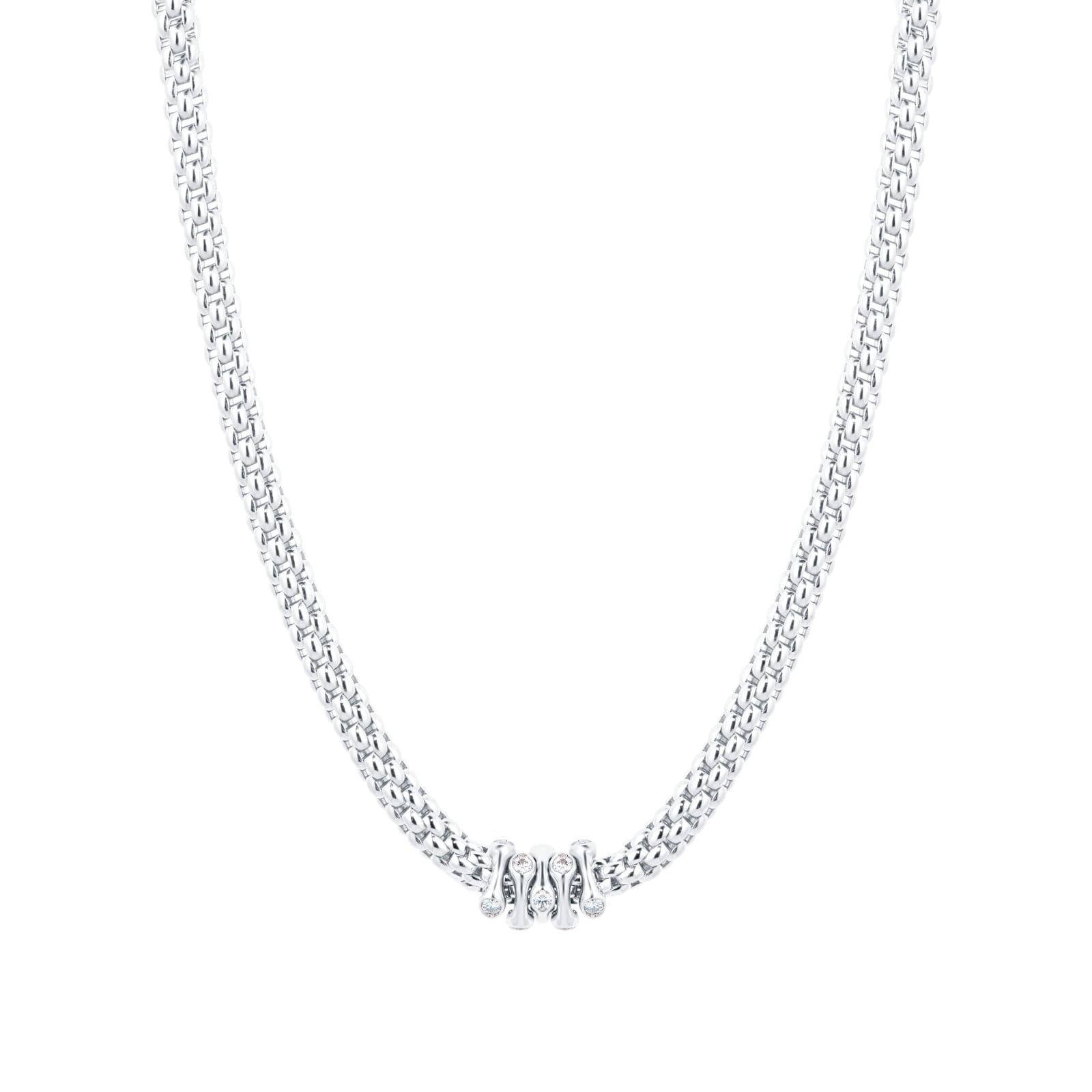 FOPE 18ct White Gold Flex'it Prima 0.20cttw Diamond Necklace FOPE 18ct White Gold Flex'it Prima 0.20cttw Diamond Necklace
