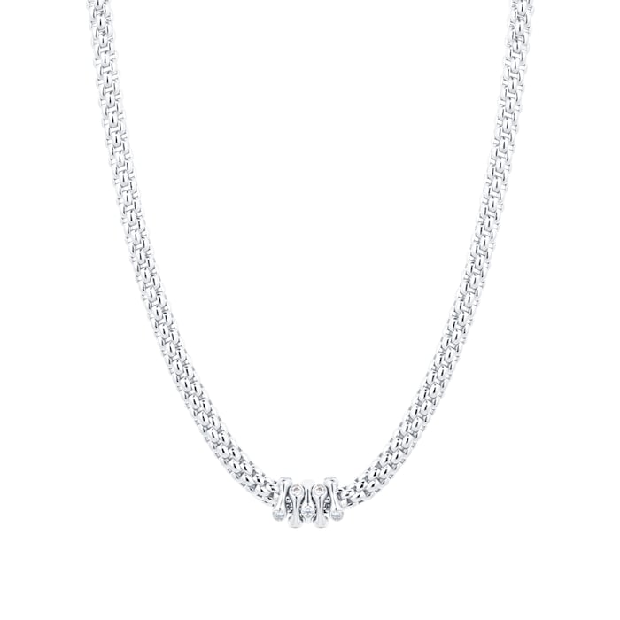 FOPE 18ct White Gold Flex'it Prima 0.20cttw Diamond Necklace
