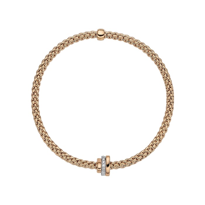 FOPE 18ct Rose & White Gold Flex'it Prima Bracelet