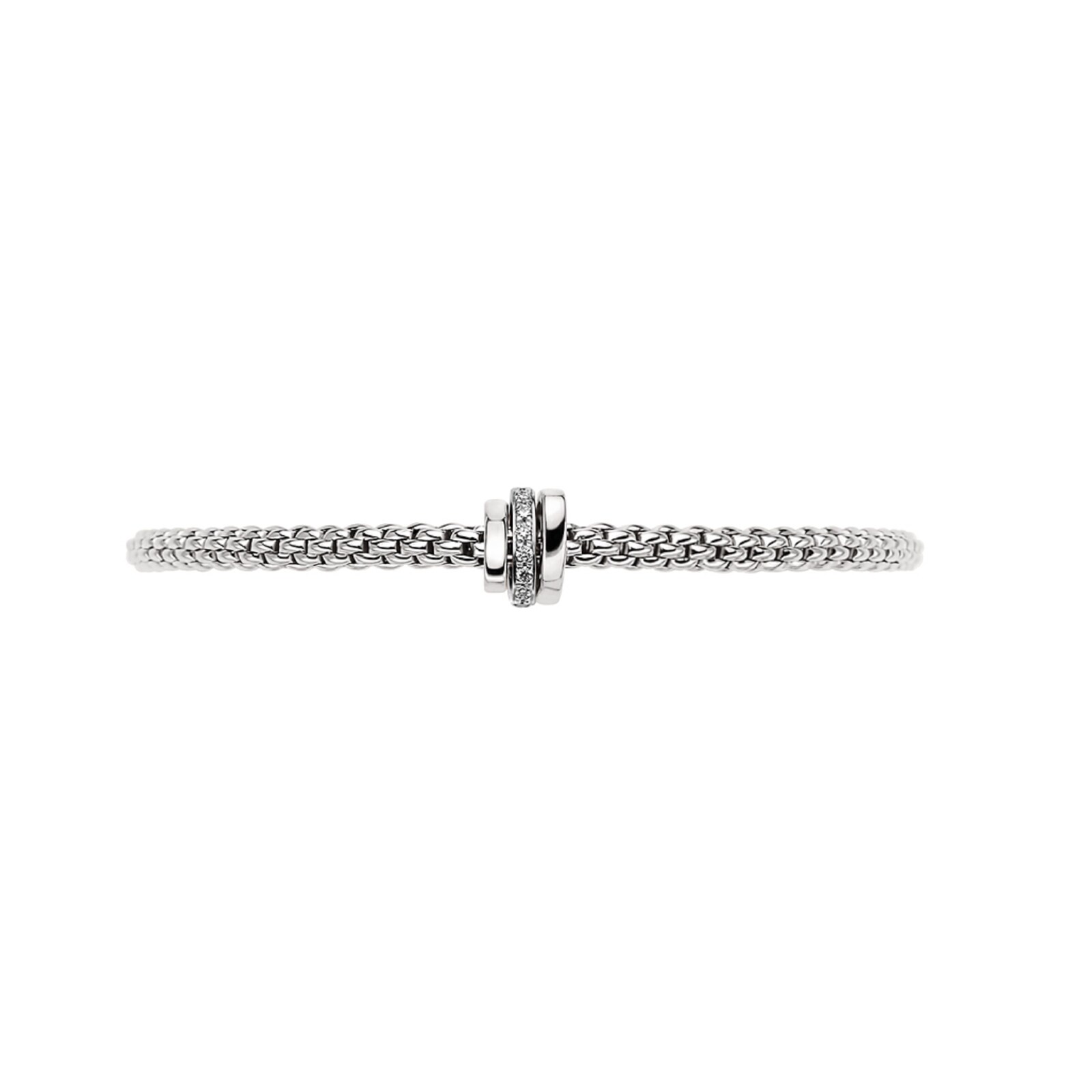 FOPE 18ct White Gold Flex'it Prima 0.10cttw Diamond Bracelet 74408BX_BB ...