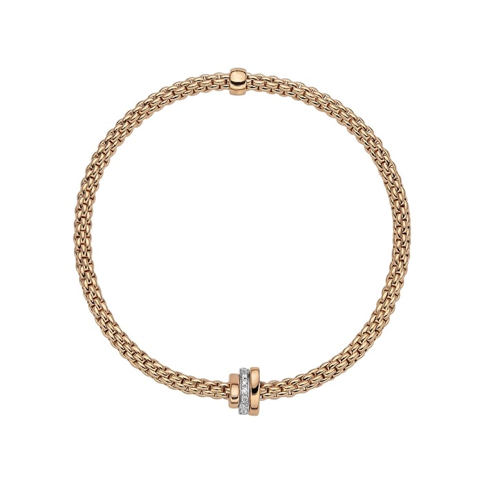 FOPE 18ct Rose & White Gold Flex'it Prima Bracelet