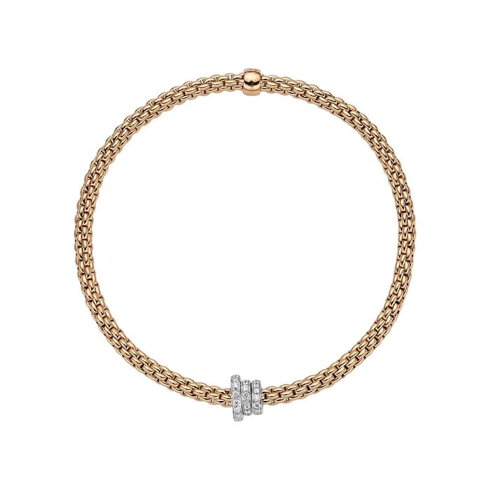 FOPE 18ct Rose & White Gold Flex'it Prima Bracelet