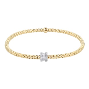 FOPE 18ct Yellow & White Gold Flex'it Prima 0.31cttw Diamond Bracelet