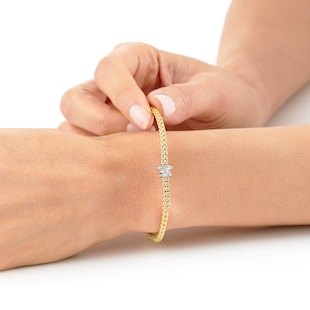 FOPE 18ct Yellow & White Gold Flex'it Prima 0.31cttw Diamond Bracelet