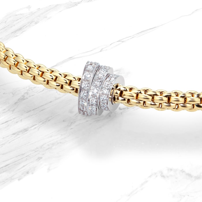 FOPE 18ct Yellow & White Gold Flex'it Prima 0.31cttw Diamond Bracelet