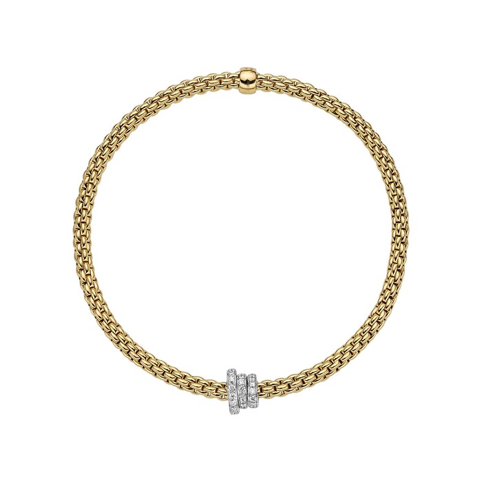 FOPE 18ct Yellow & White Gold Flex'it Prima Bracelet