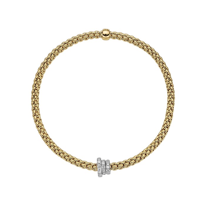 FOPE 18ct Yellow & White Gold Flex'it Prima Bracelet