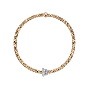 FOPE 18ct Rose & White Gold Flex'it Prima 0.31cttw Diamond Bracelet