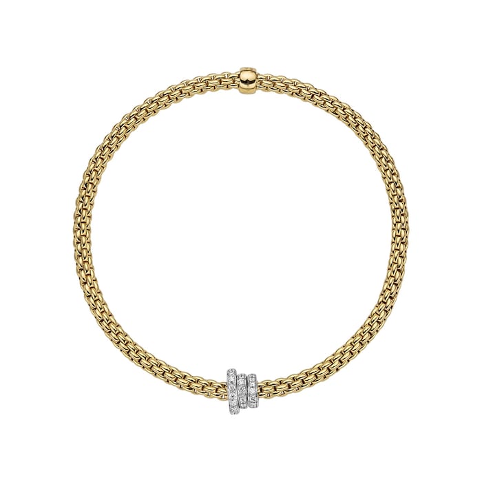 FOPE 18ct Yellow & White Gold Flex'it Prima 0.31cttw Diamond Bracelet