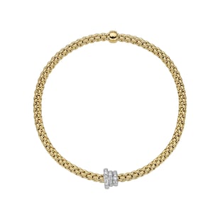FOPE 18ct Yellow & White Gold Flex'it Prima 0.31cttw Diamond Bracelet