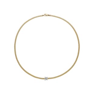 FOPE 18ct Yellow & White Gold Flex'it Prima 0.31cttw Diamond Necklace
