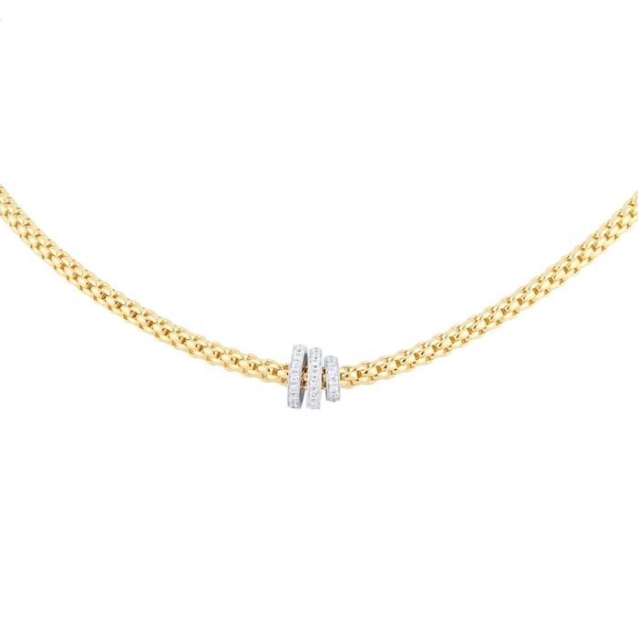 FOPE 18ct Yellow & White Gold Flex'it Prima 0.31cttw Diamond Necklace