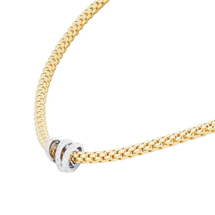 FOPE 18ct Yellow & White Gold Flex'it Prima 0.31cttw Diamond Necklace