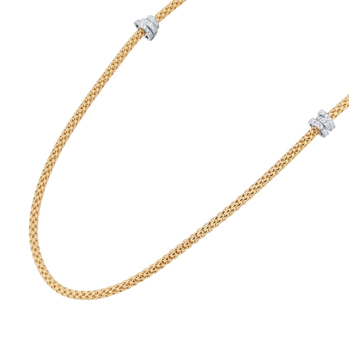 FOPE 18ct Yellow & White Gold Flex'it Prima 1.24cttw Diamond Necklace