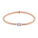 FOPE 18ct Rose & White Gold Flex'it Prima 0.20cttw Diamond Bracelet