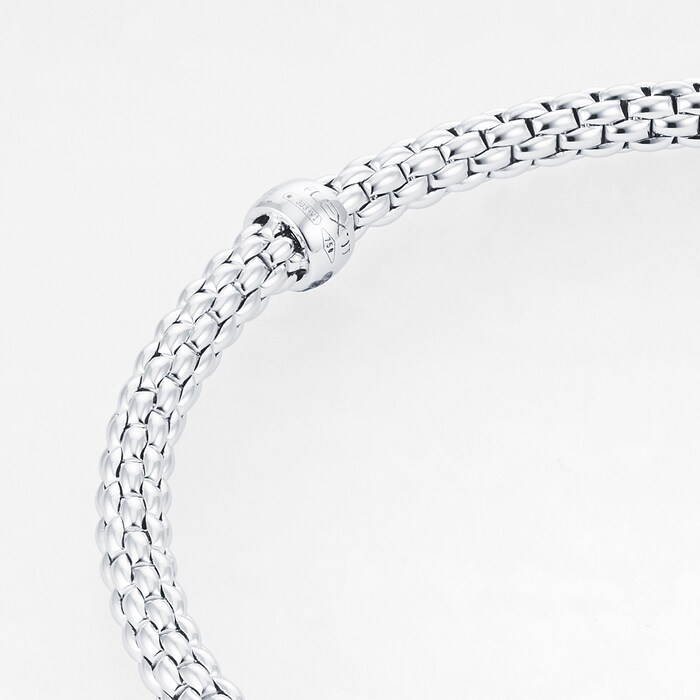 FOPE 18ct White Gold Flex'it Prima 0.20cttw Diamond Bracelet