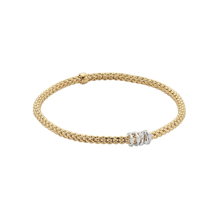 FOPE 18ct Yellow & White Gold Flex'it Prima Bracelet