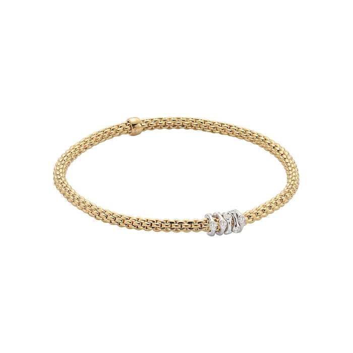 FOPE 18ct Yellow & White Gold Flex'it Prima Bracelet