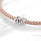 FOPE 18ct Rose & White Gold Flex'it Prima 0.20cttw Diamond Bracelet