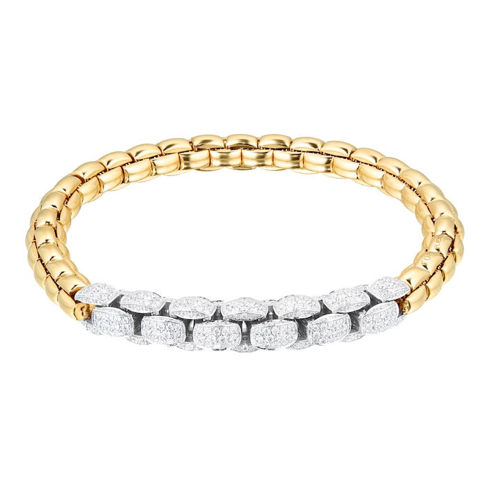 FOPE 18ct Yellow & White Gold Eka MiaLuce 2.51cttw Diamond Bracelet