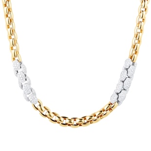 FOPE 18ct Yellow & White Gold 3.92cttw Diamond Eka MiaLuce Necklace