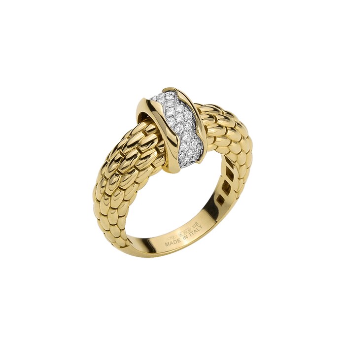 Fope 18ct Yellow & White Gold Flex'it Love Nest Ring