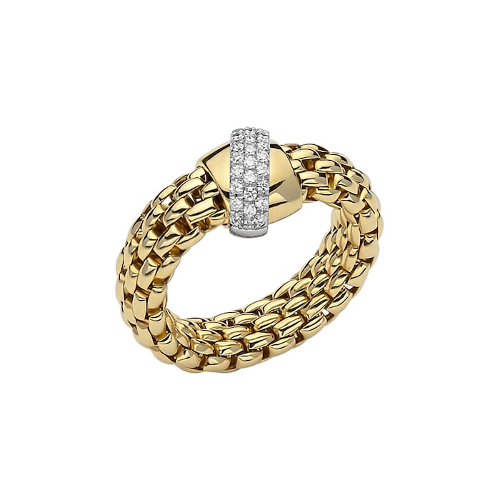 Fope 18ct Yellow & White Gold Flex'it Vendome Ring