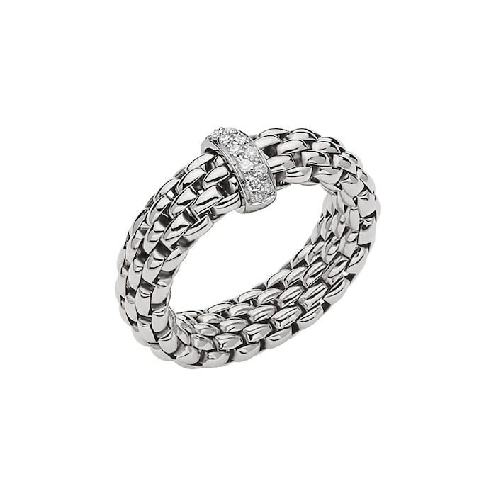 Fope 18ct White Gold Flex'it Vendome 0.10cttw Diamond Ring