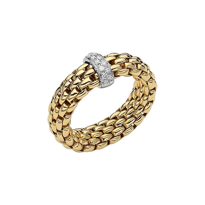 Fope 18ct Yellow & White Gold Flex'it Vendome Ring