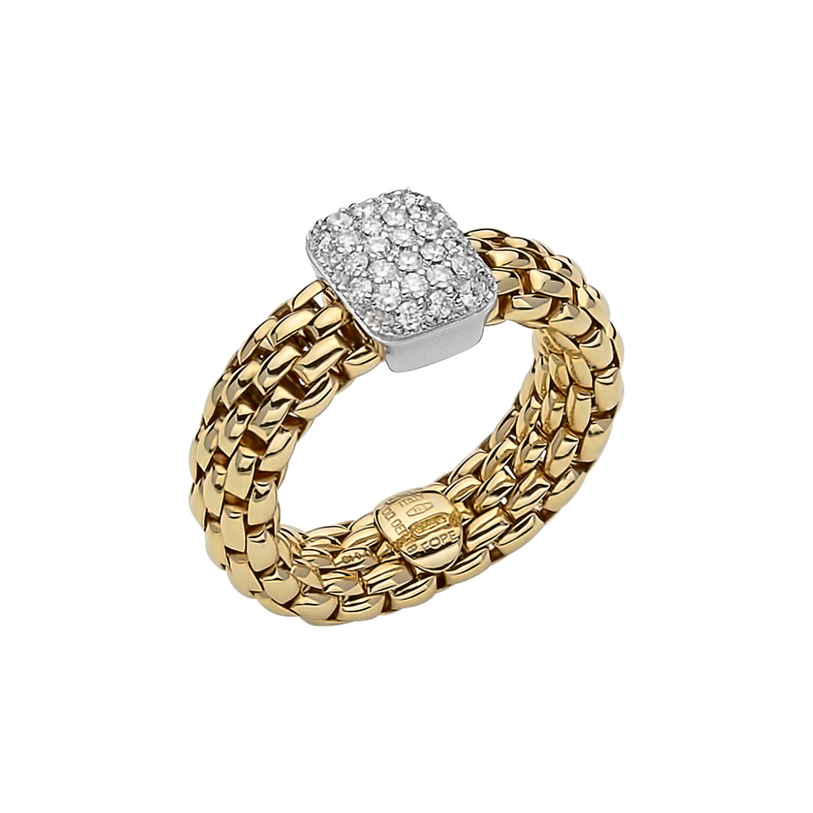 Fope 18ct Yellow & White Gold Flex'it Vendome Ring