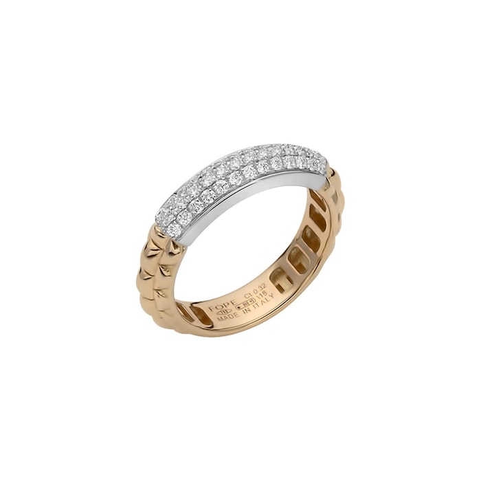 Fope 18ct Rose & White Gold Eka Anniversary 0.32cttw Diamond Ring