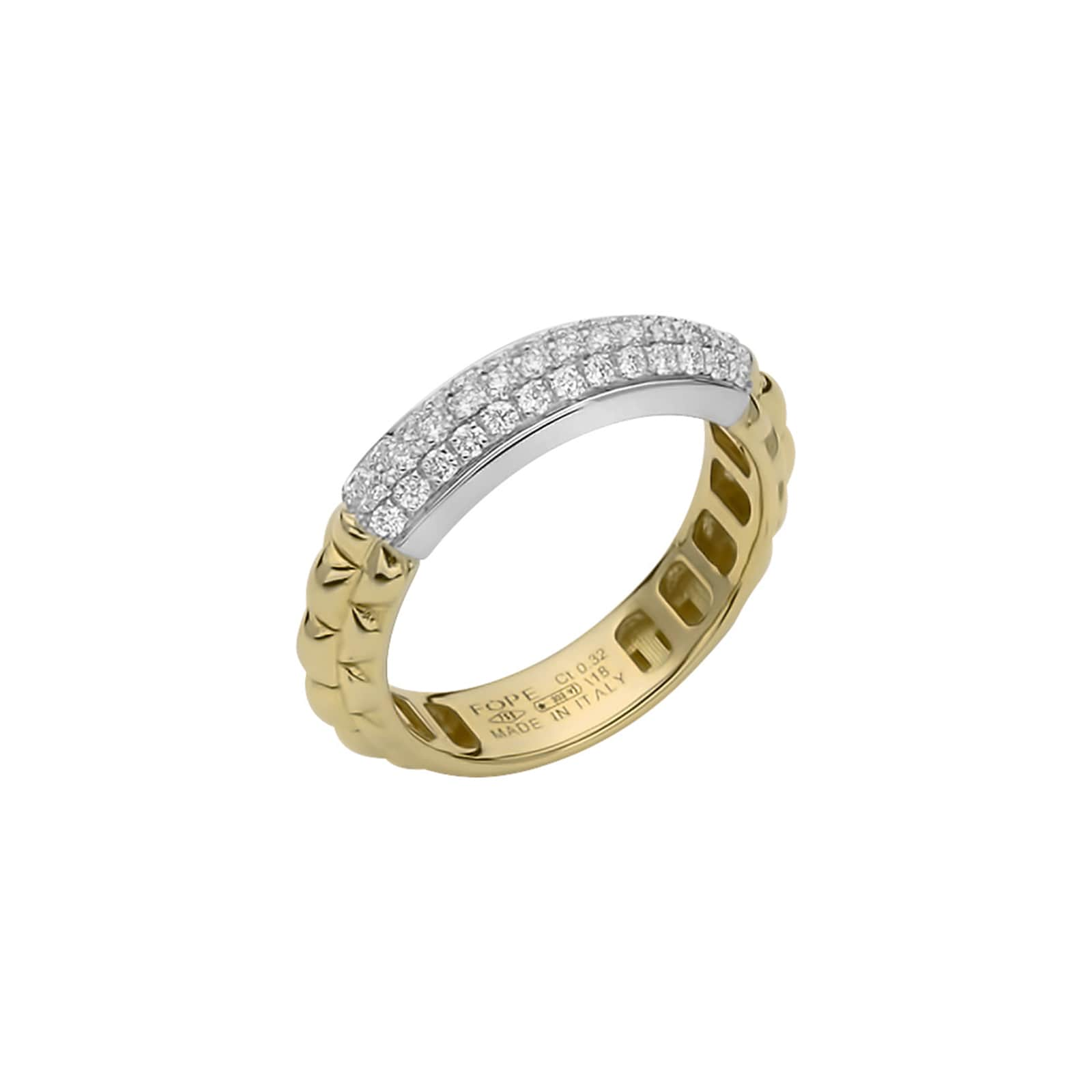 Fope 18ct Yellow & White Gold Eka Anniversary 0.32cttw Diamond Ring ...