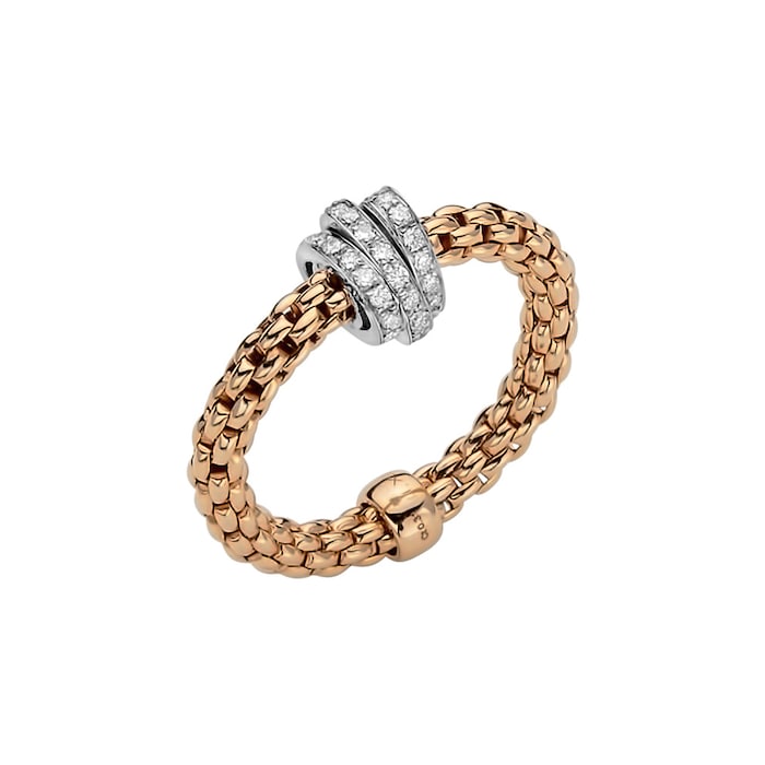 Fope 18ct Rose & White Gold Flex'it Prima Ring