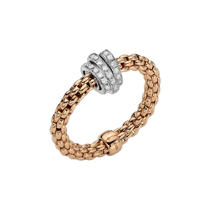 Fope 18ct Rose & White Gold Flex'it Prima Ring