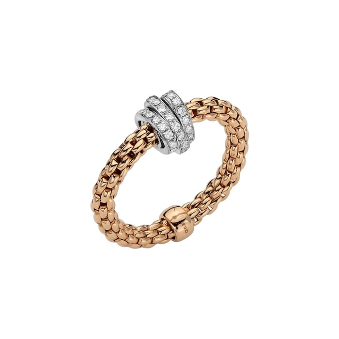 Fope 18ct Rose & White Gold Flex'it Prima 0.31cttw Diamond Ring