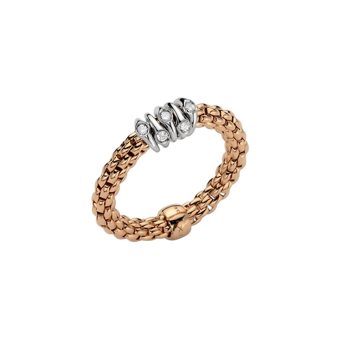 Fope 18ct Rose & White Gold Flex'it Prima Ring