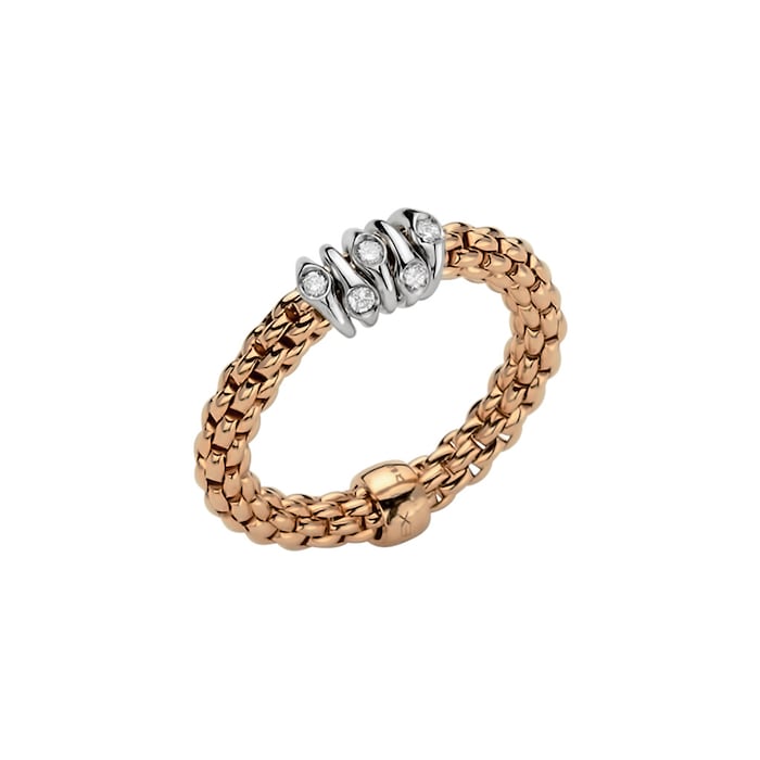 Fope 18ct Rose & White Gold Flex'it Prima Ring