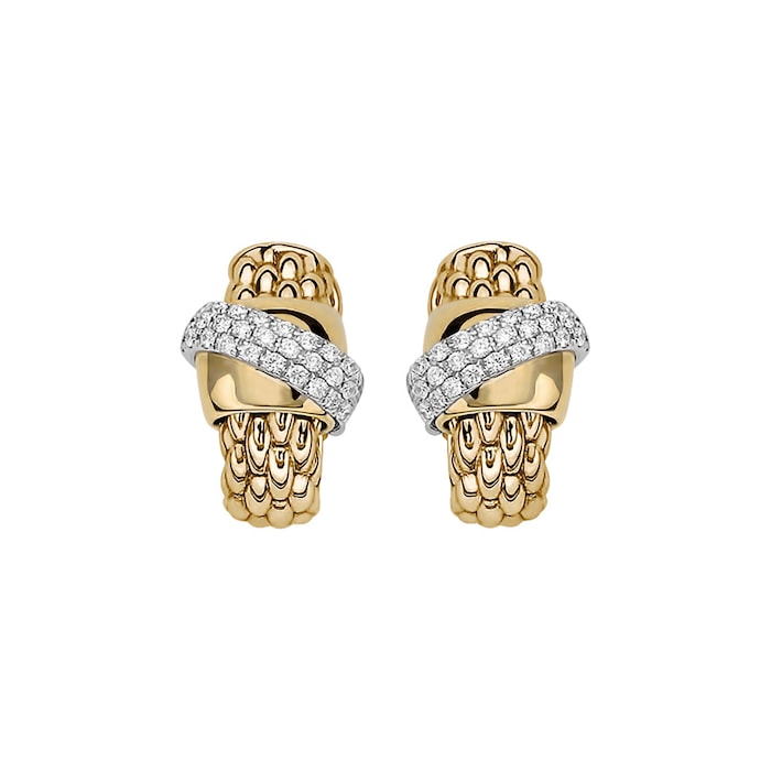 FOPE 18ct Yellow & White Gold Flex'it Vendome Earrings