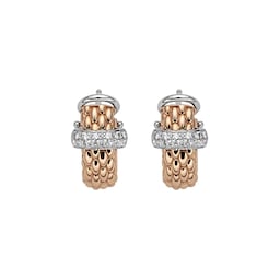 37250884 - 18ct Rose & White Gold Flex'it Vendome 0.20cttw Diamond Earrings