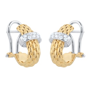 FOPE 18ct Yellow & White Gold Flex'it Vendome 0.20cttw Diamond Earrings