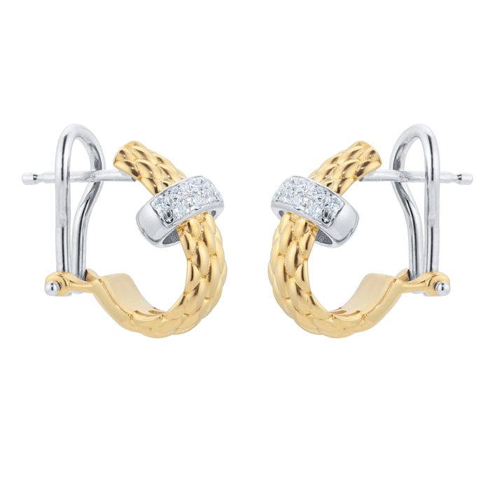 FOPE 18ct Yellow & White Gold Flex'it Vendome 0.20cttw Diamond Earrings