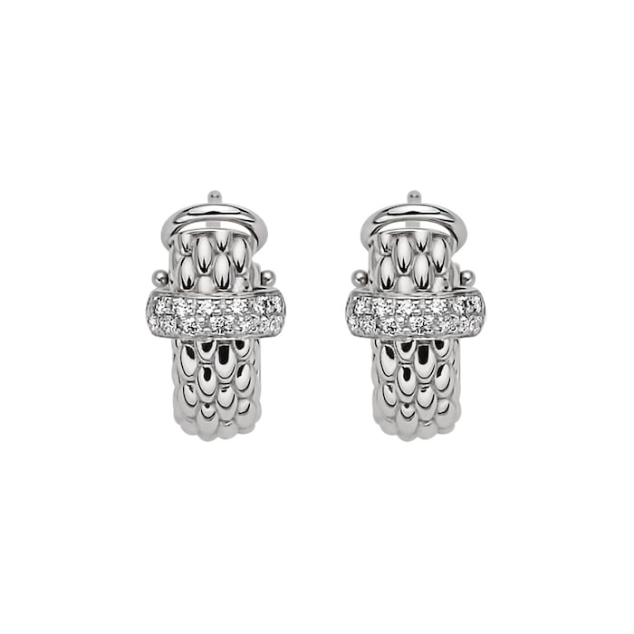 FOPE 18ct White Gold Flex'it Vendome 0.20cttw Diamond Earrings