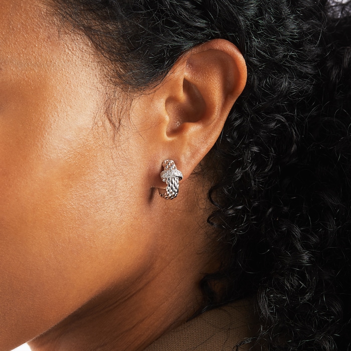 FOPE 18ct White Gold Flex'it Vendome 0.20cttw Diamond Earrings